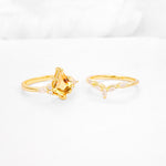 Kite Cut Citrine Engagement Ring Set with Lotus Tiara Enhancer - Additional view