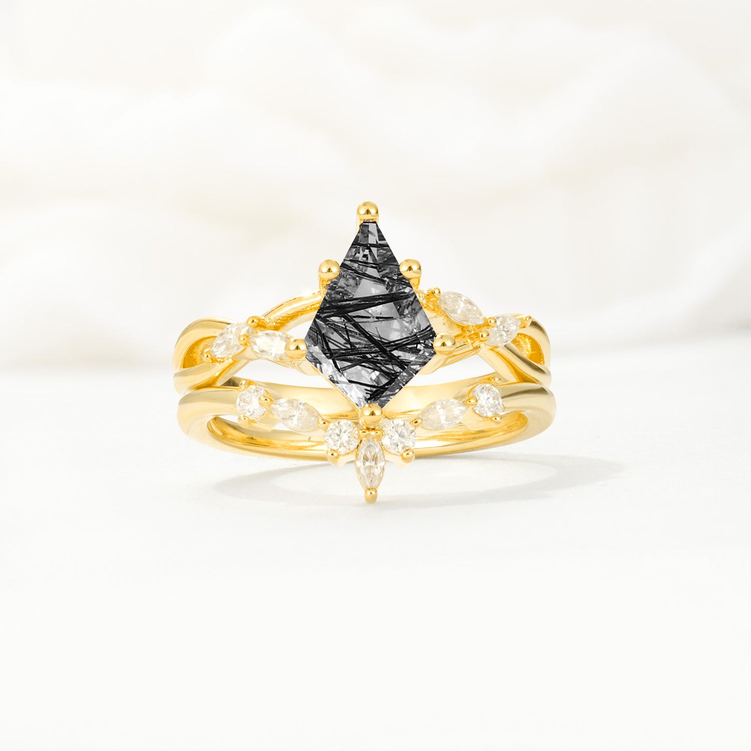 SR17097 Black Rutilated Quartz Ring - Additional view