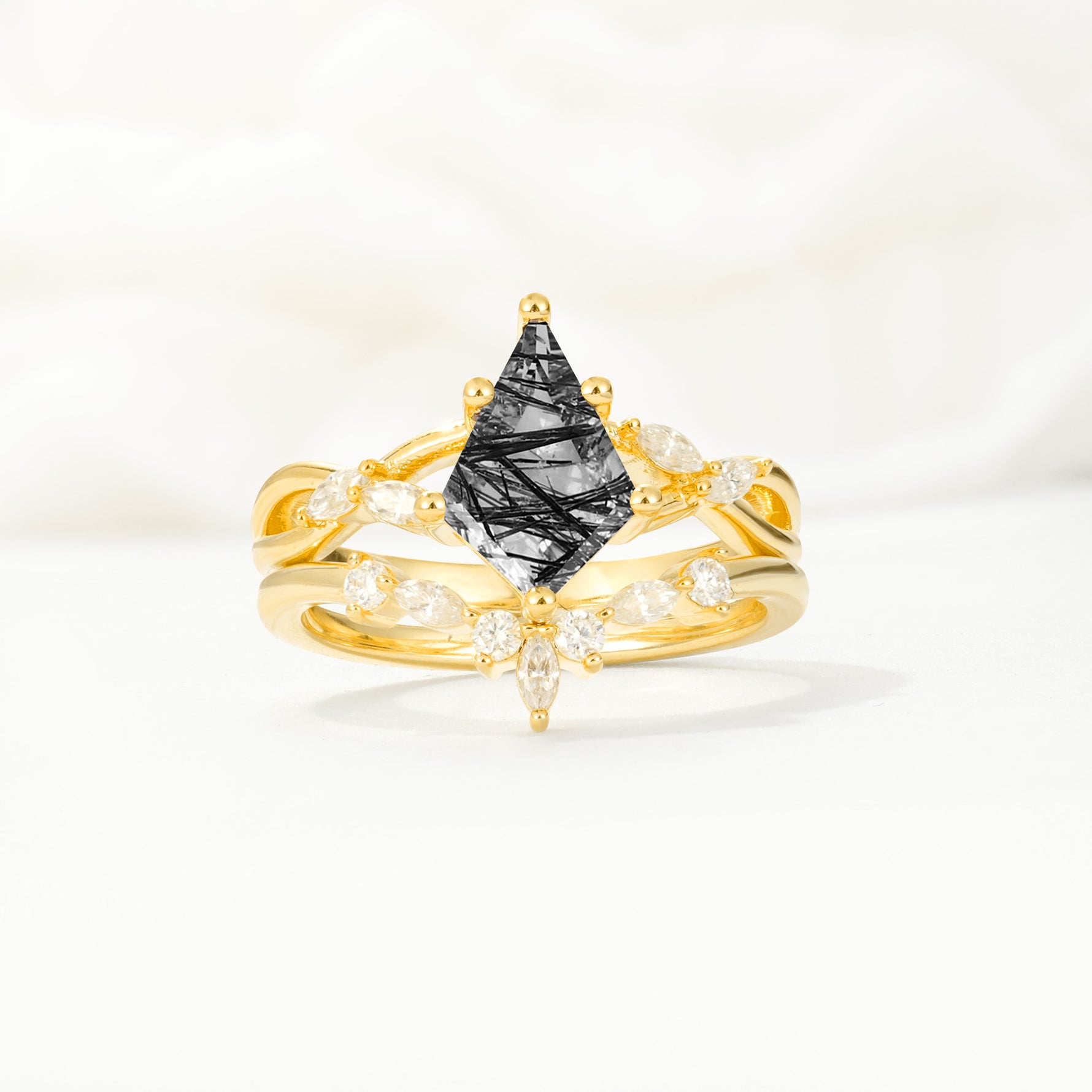 SR17097 Black Rutilated Quartz Ring - Additional view