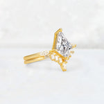 Elongated Kite Cut Lab Diamond Marquise & Baguette Bridal Ring Set - Rose-Gold