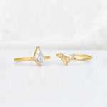Kite Cut Moissanite Baguette Chevron Bridal Ring Set - Additional view
