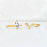 Kite Cut Lab Diamond Baguette Chevron Bridal Ring Set - Additional view