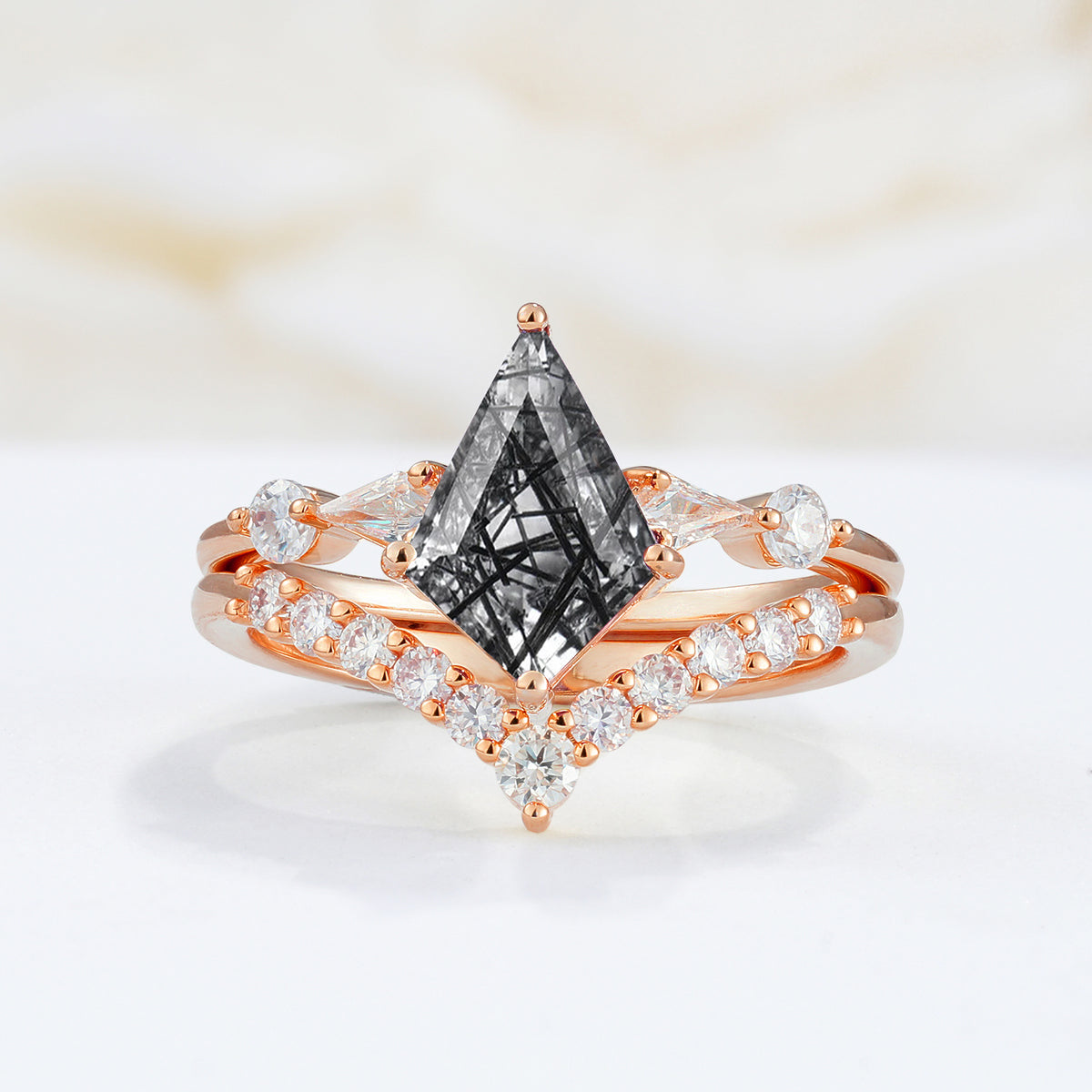 SR17101 Black Rutilated Quartz Ring - Additional view