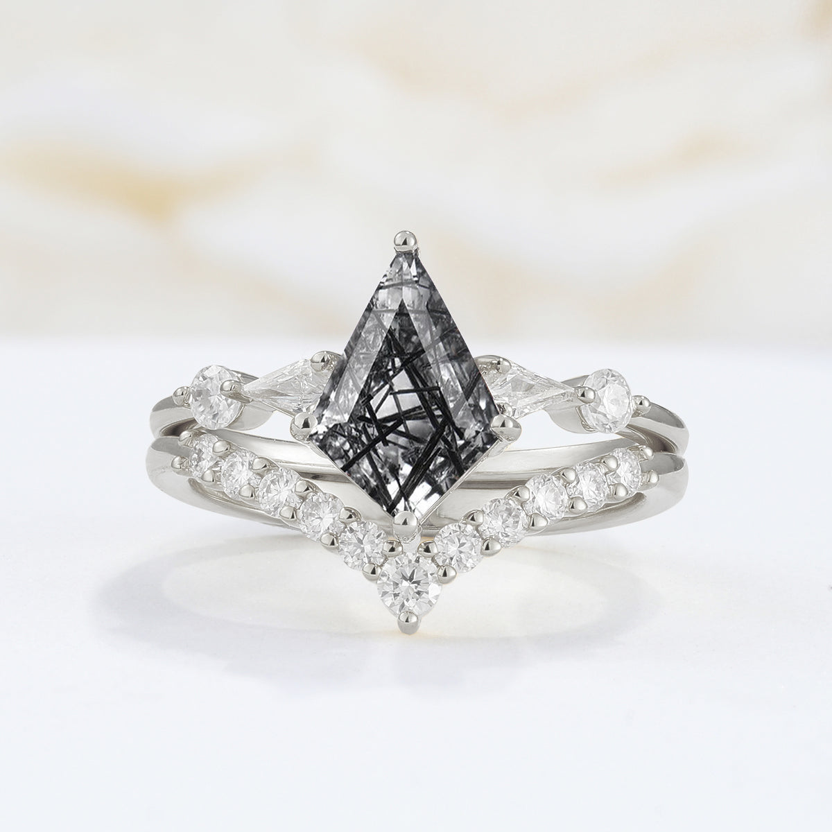 SR17101 Black Rutilated Quartz Ring - Additional view