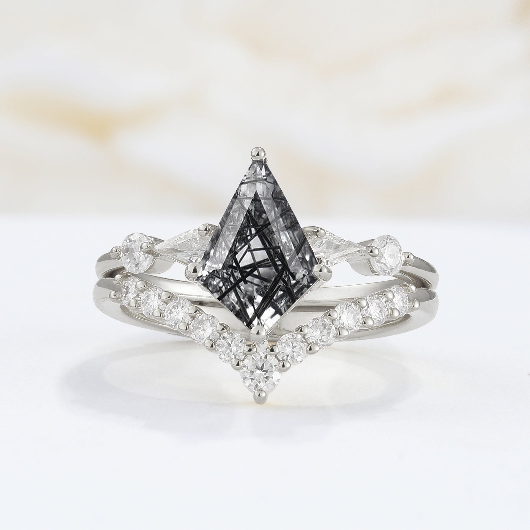 SR17101 Black Rutilated Quartz Ring - Additional view