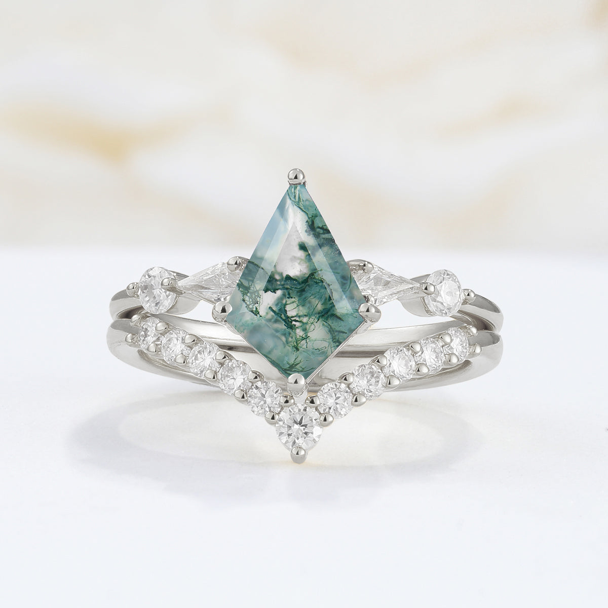 SR17101 Moss Agate Ring - Additional view