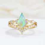 SR17101 Fire Opal Ring - Yellow-Gold