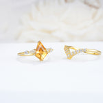 SR17101 Citrine Ring - Rose-Gold