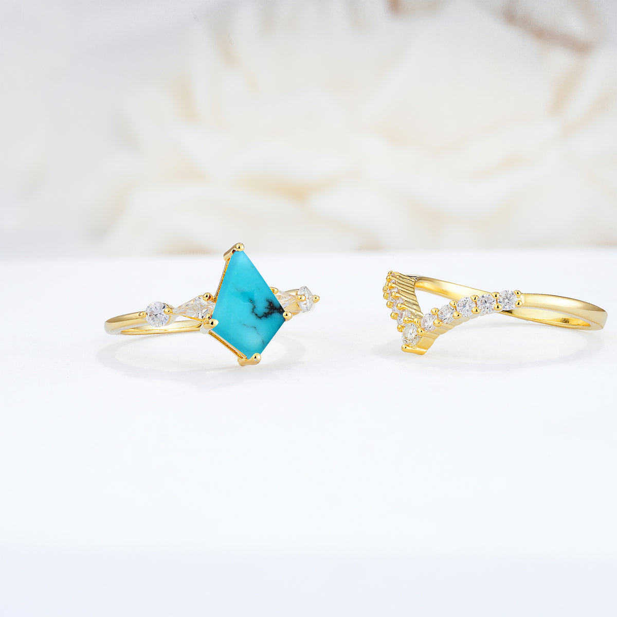 SR17101 Turquoise Ring - Rose-Gold