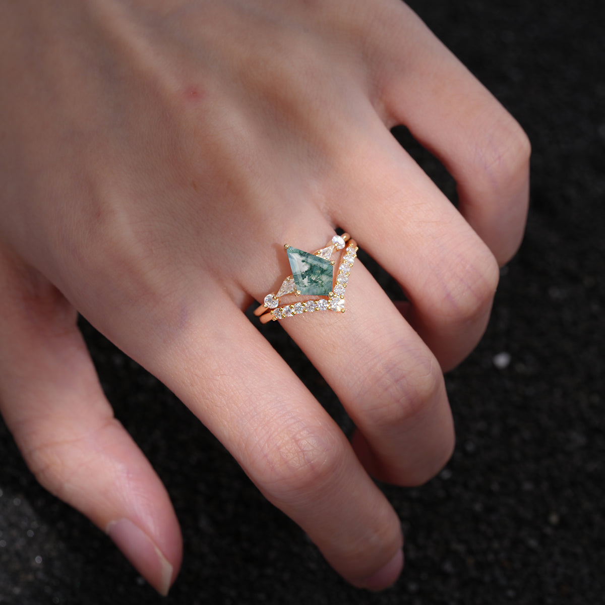 SR17101 Moss Agate Ring - Additional view