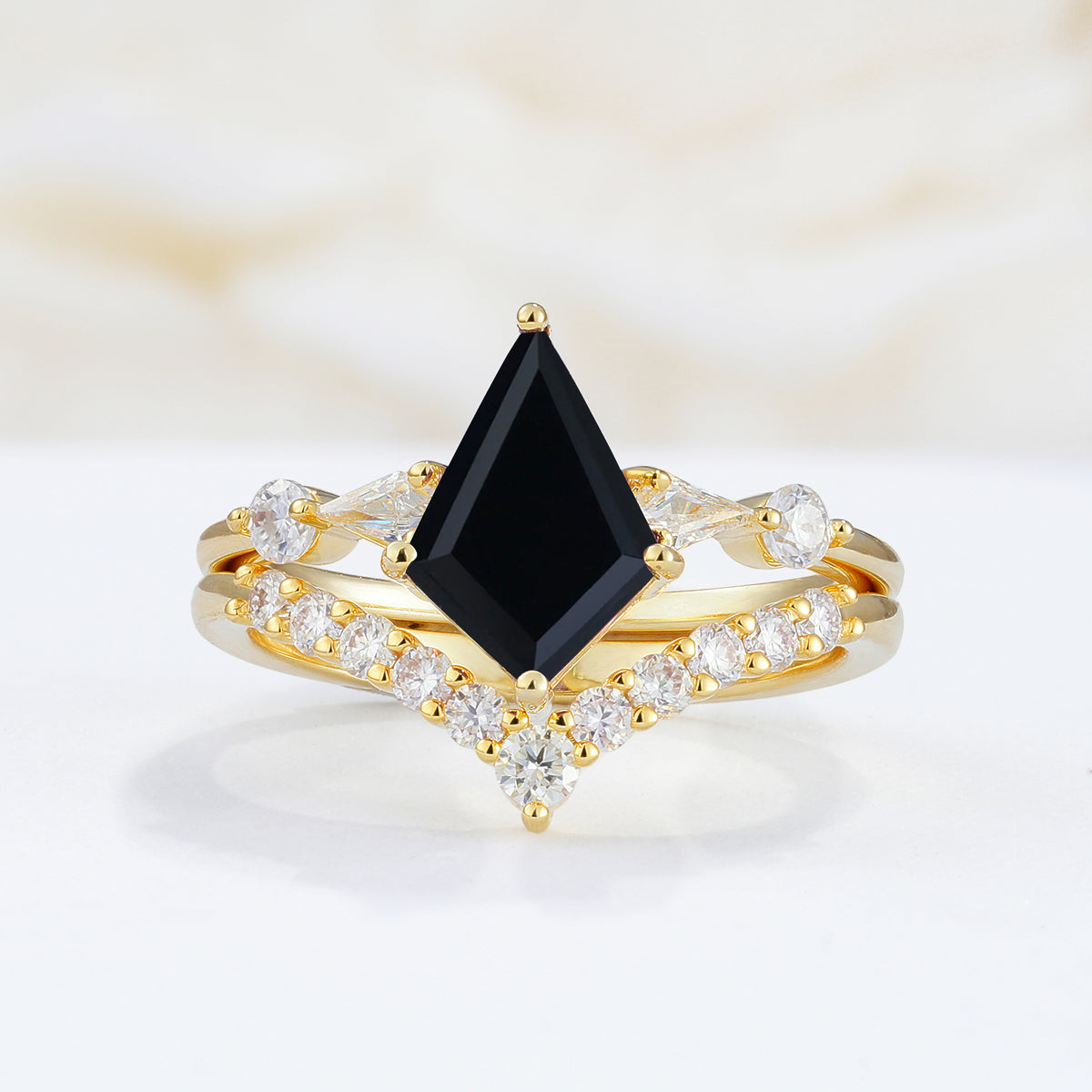 SR17101 Black Onyx Ring - Yellow-Gold
