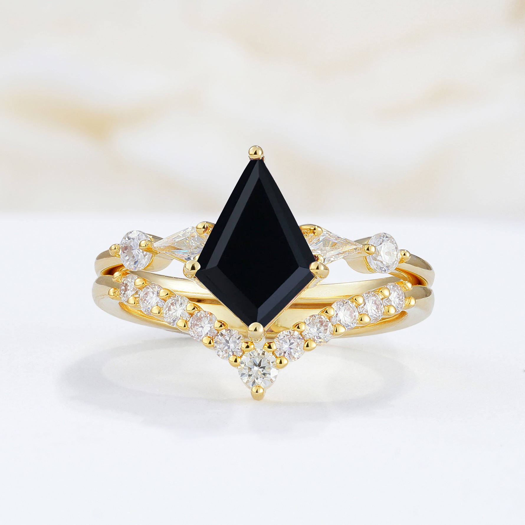 SR17101 Black Onyx Ring - Yellow-Gold