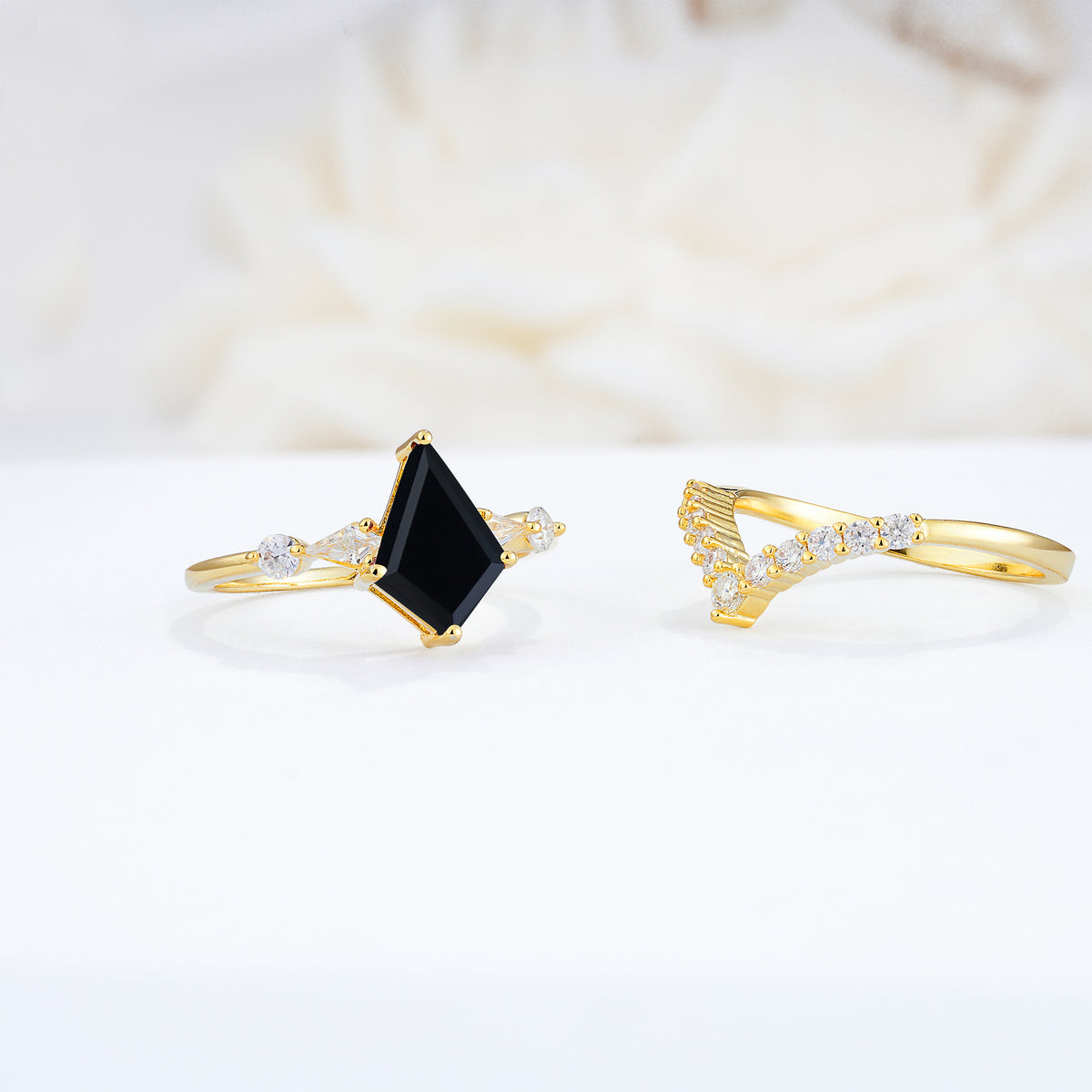 SR17101 Black Onyx Ring - Rose-Gold