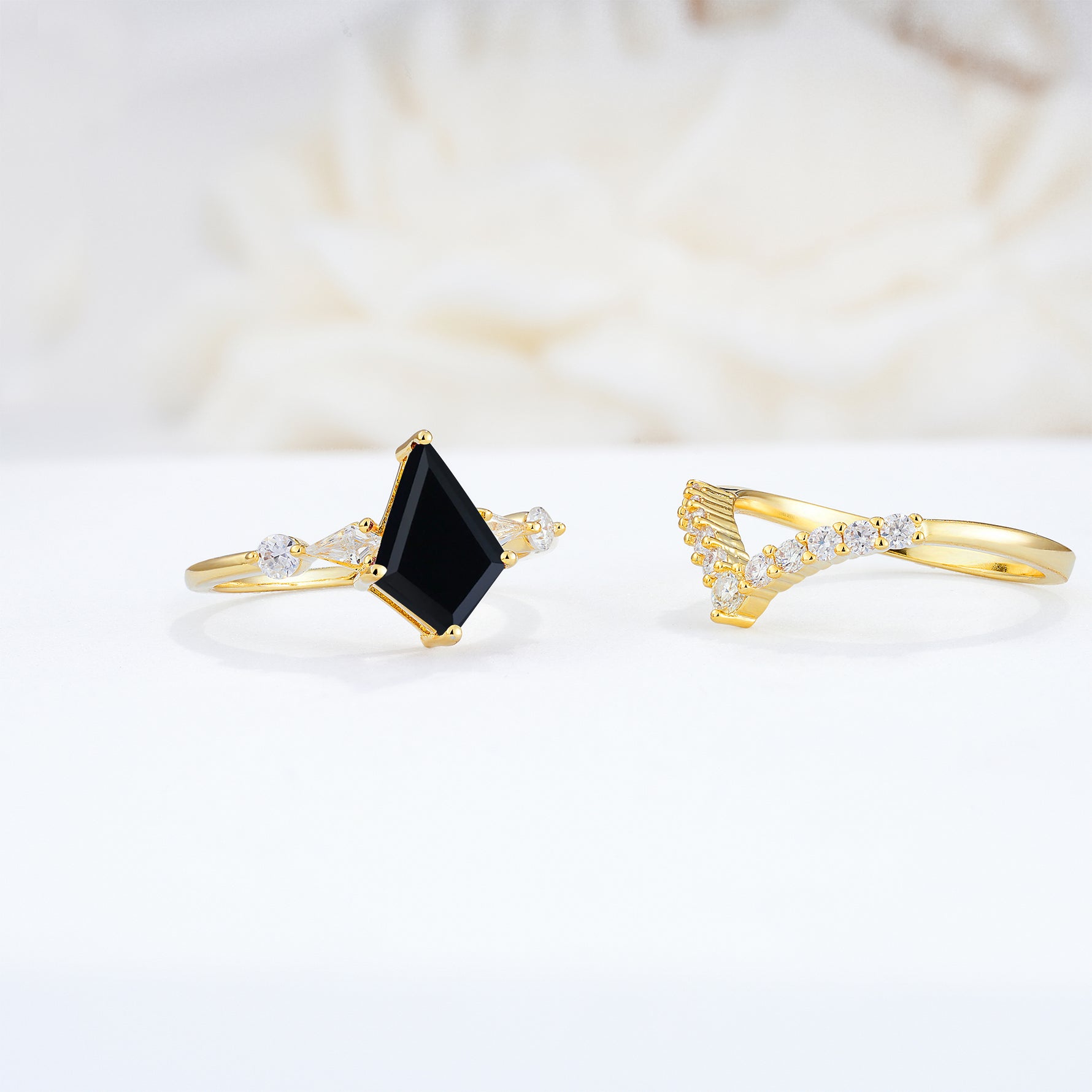 SR17101 Black Onyx Ring - Rose-Gold