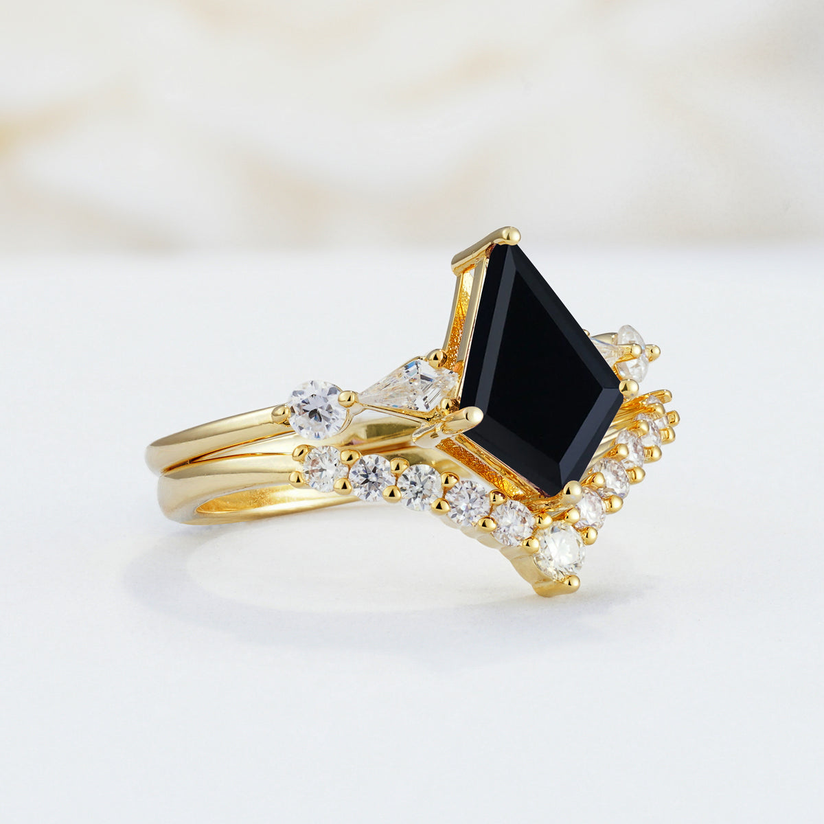 SR17101 Black Onyx Ring - White-Gold