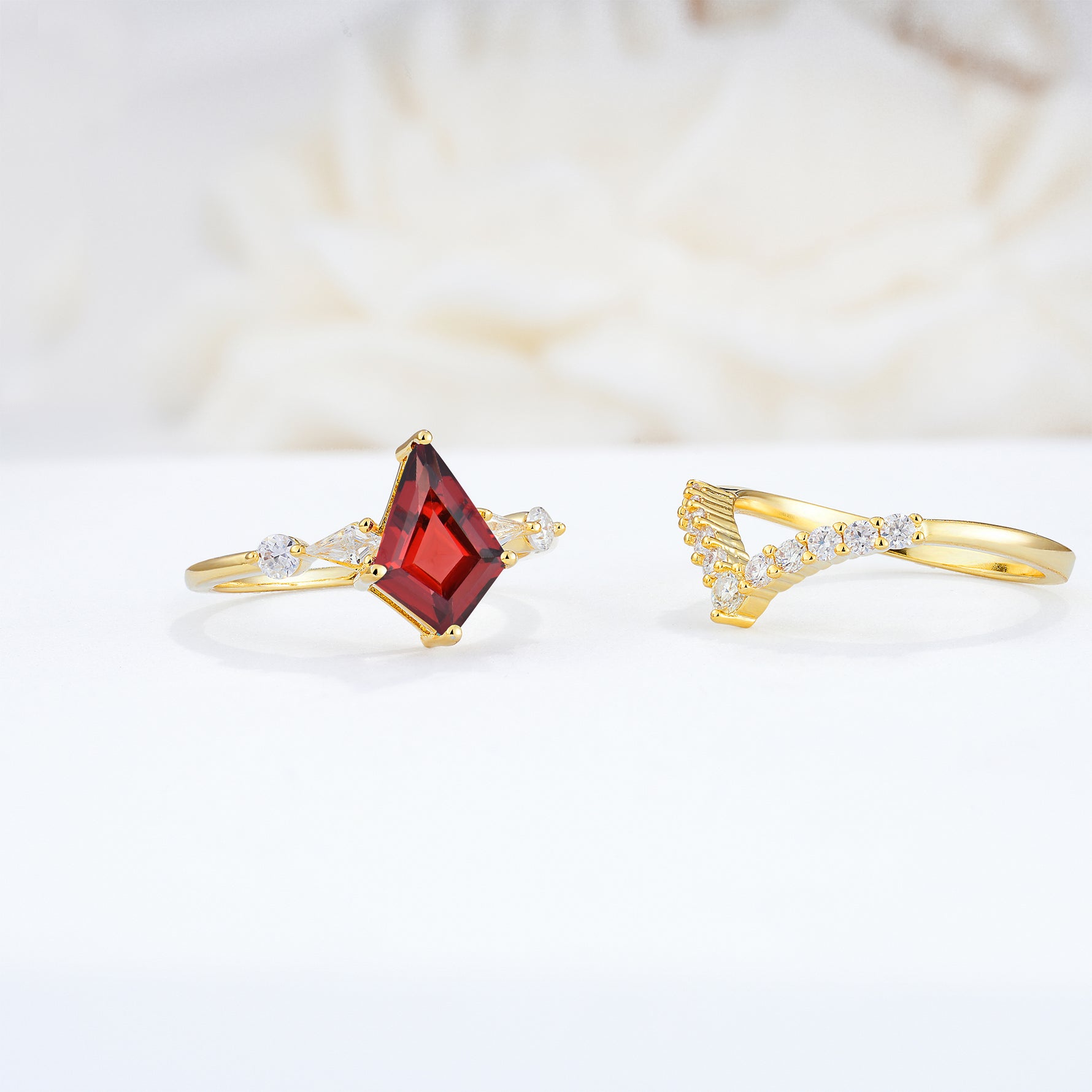 SR17101 Garnet Ring - Rose-Gold
