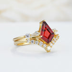 SR17101 Garnet Ring - White-Gold