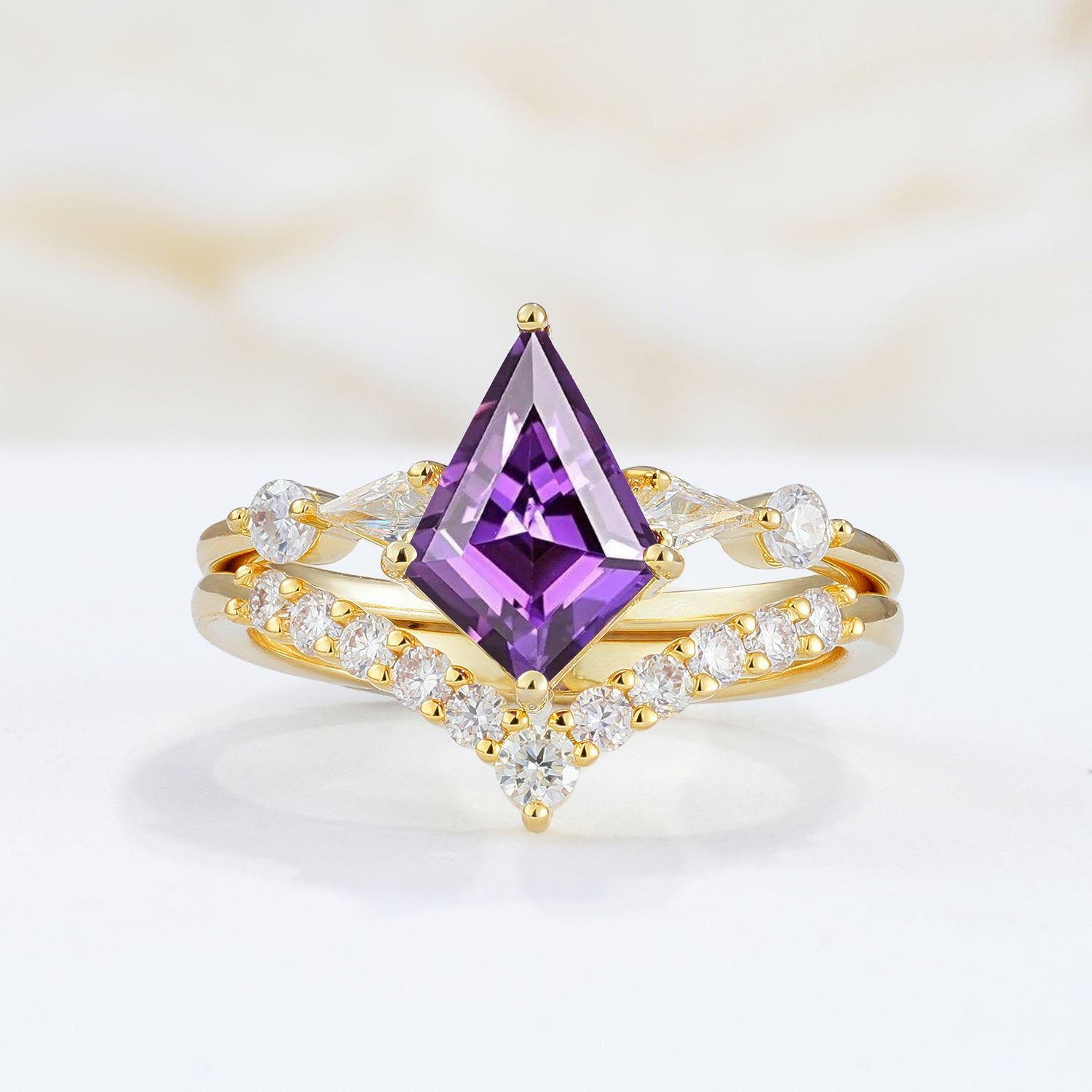 SR17101 Amethyst Ring - Yellow-Gold