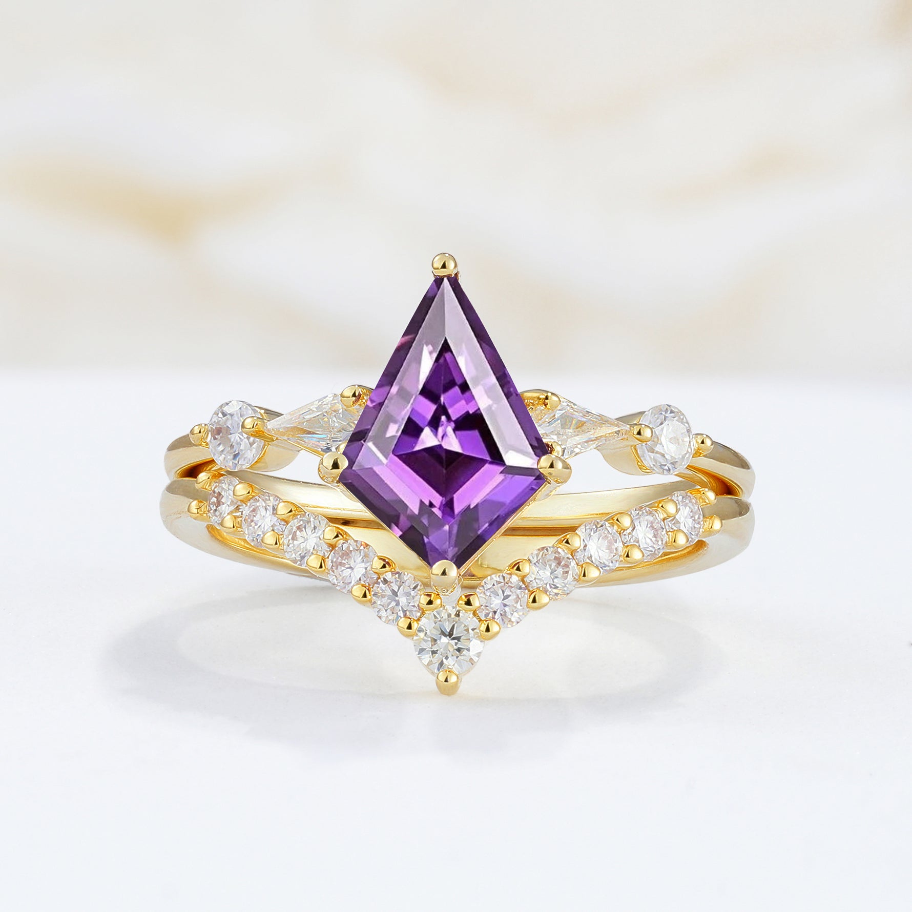 SR17101 Amethyst Ring - Yellow-Gold