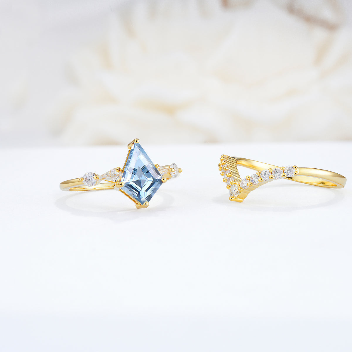 SR17101 Aquamarine Ring - Rose-Gold