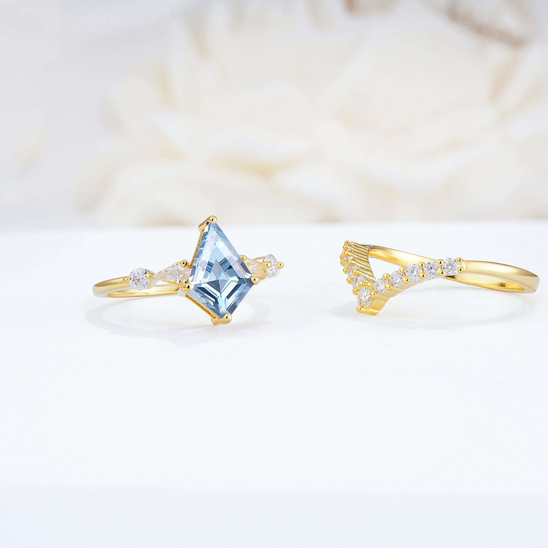 SR17101 Aquamarine Ring - Rose-Gold
