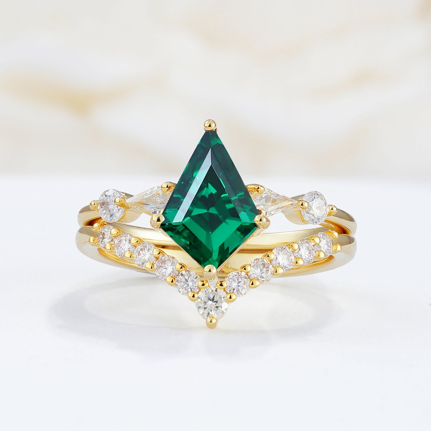 SR17101 Emerald Ring - Yellow-Gold