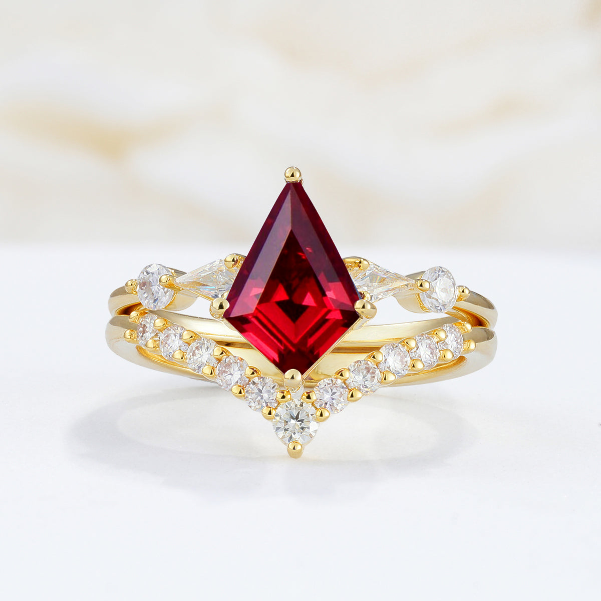SR17101 Ruby Ring - Yellow-Gold