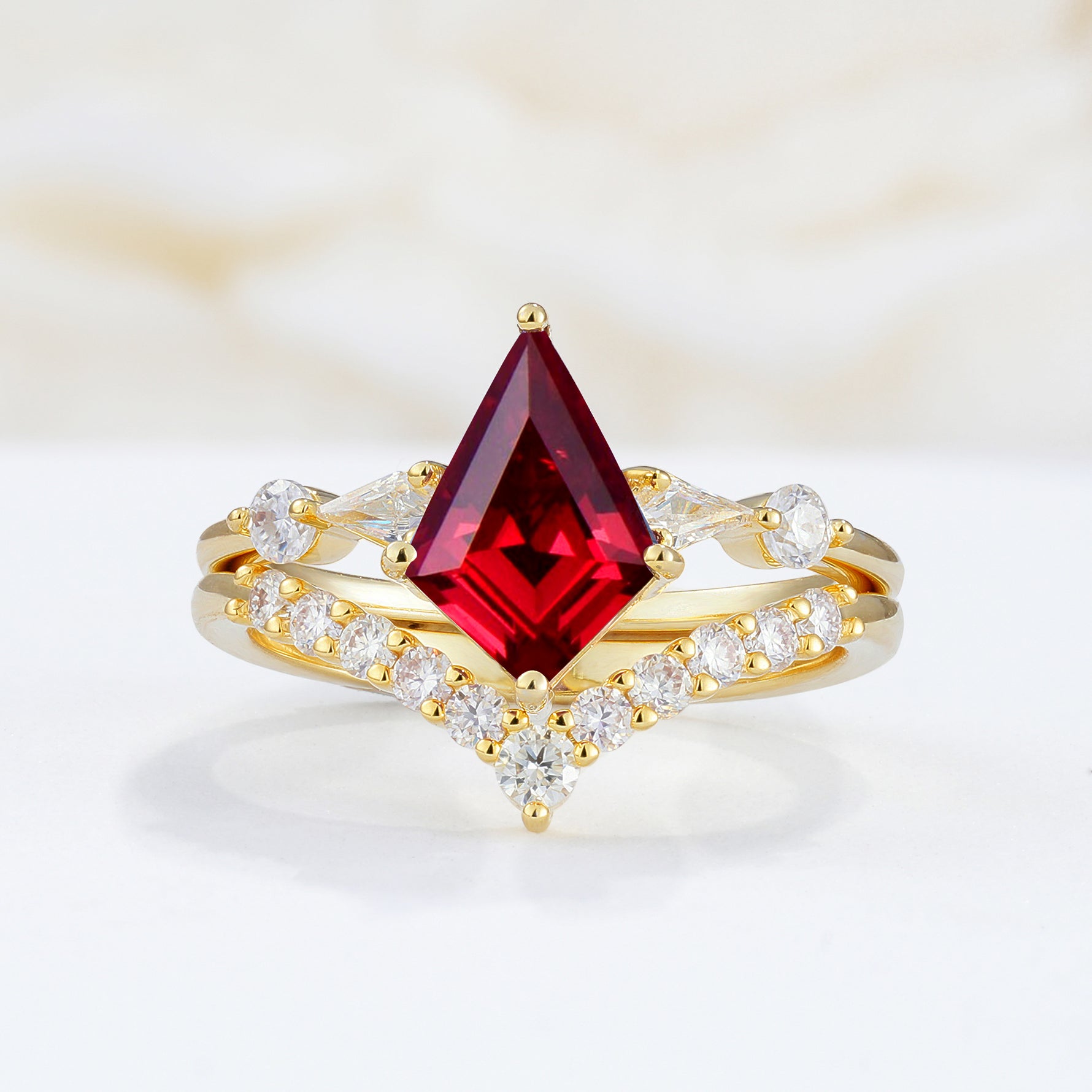 SR17101 Ruby Ring - Yellow-Gold