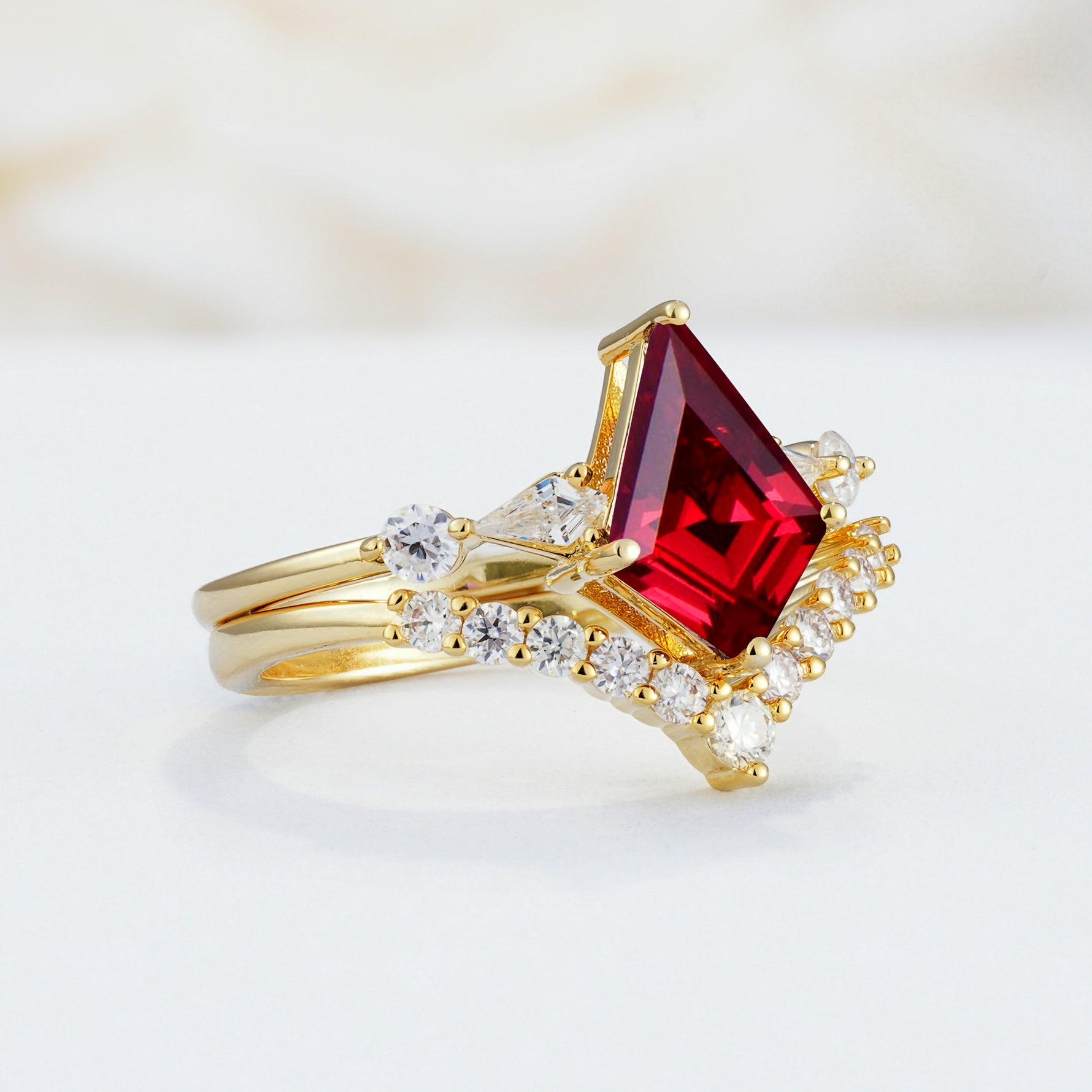 SR17101 Ruby Ring - White-Gold