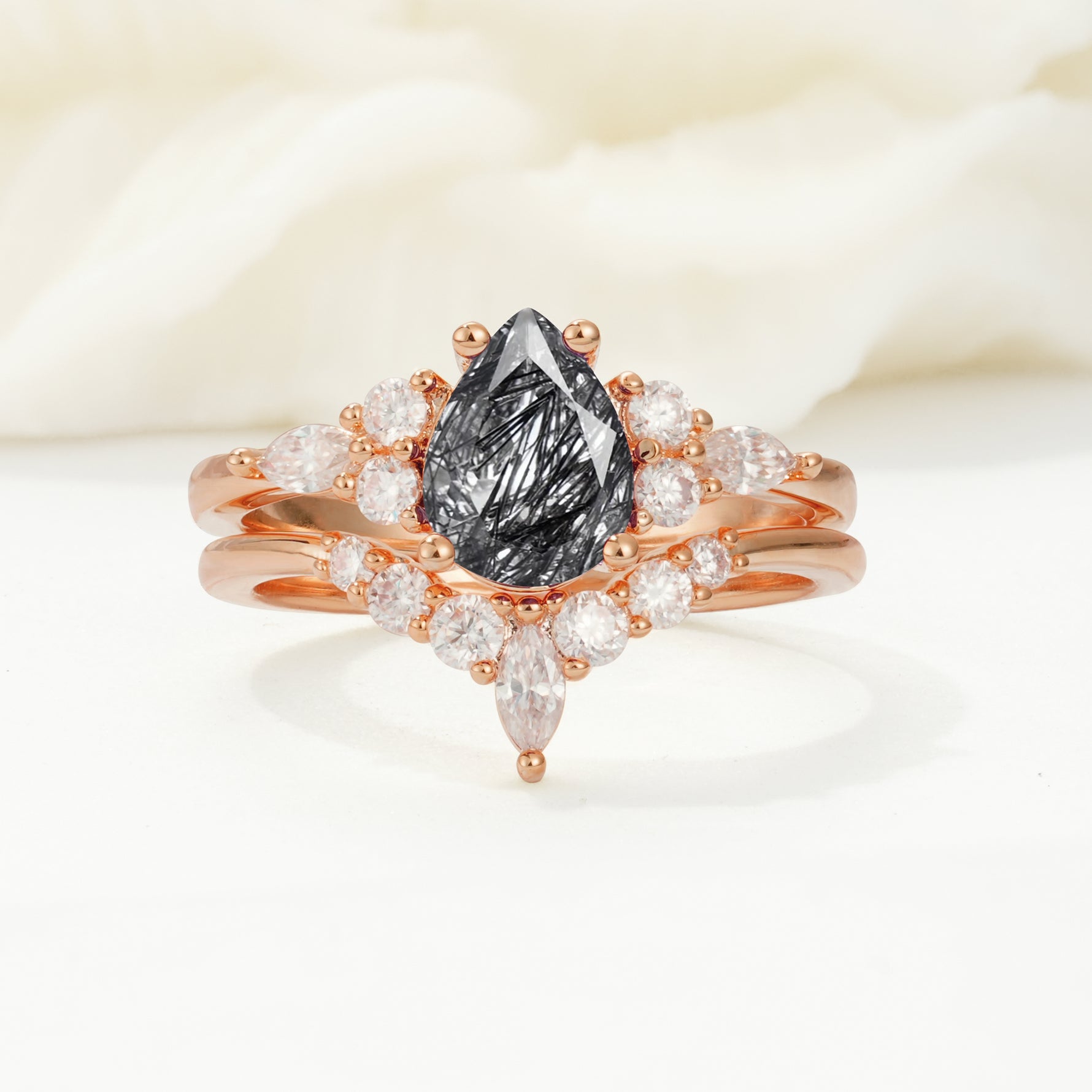 SR17103 Black Rutilated Quartz Ring - Additional view