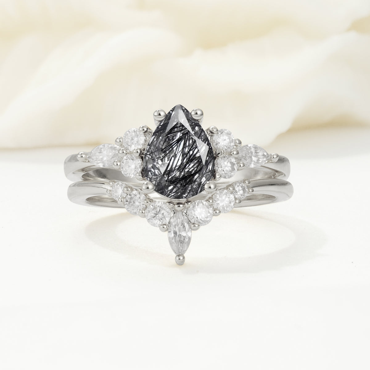 SR17103 Black Rutilated Quartz Ring - Additional view