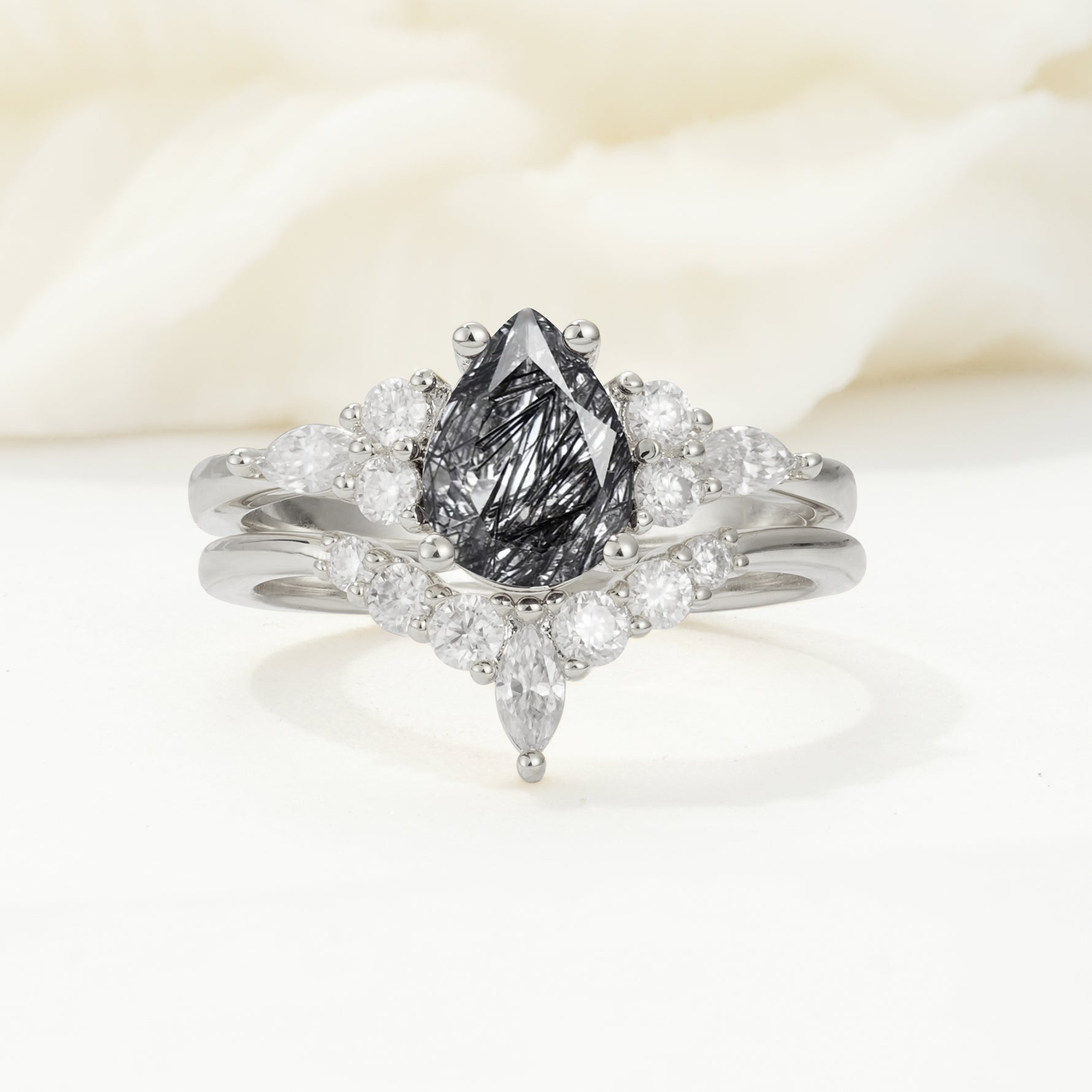 SR17103 Black Rutilated Quartz Ring - Additional view