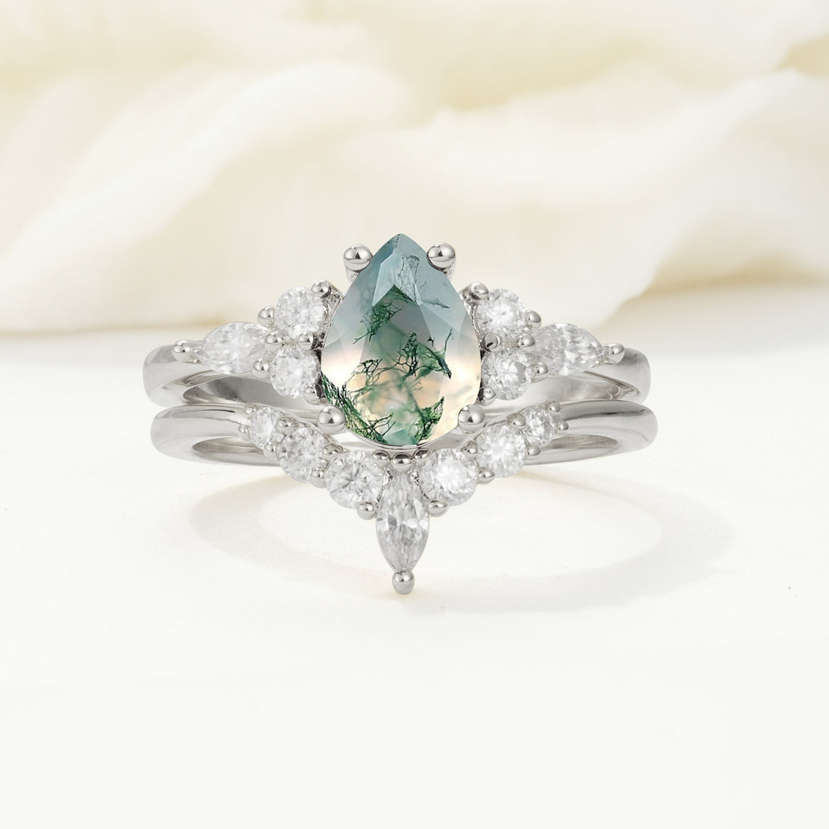 SR17103 Moss Agate Ring - Additional view