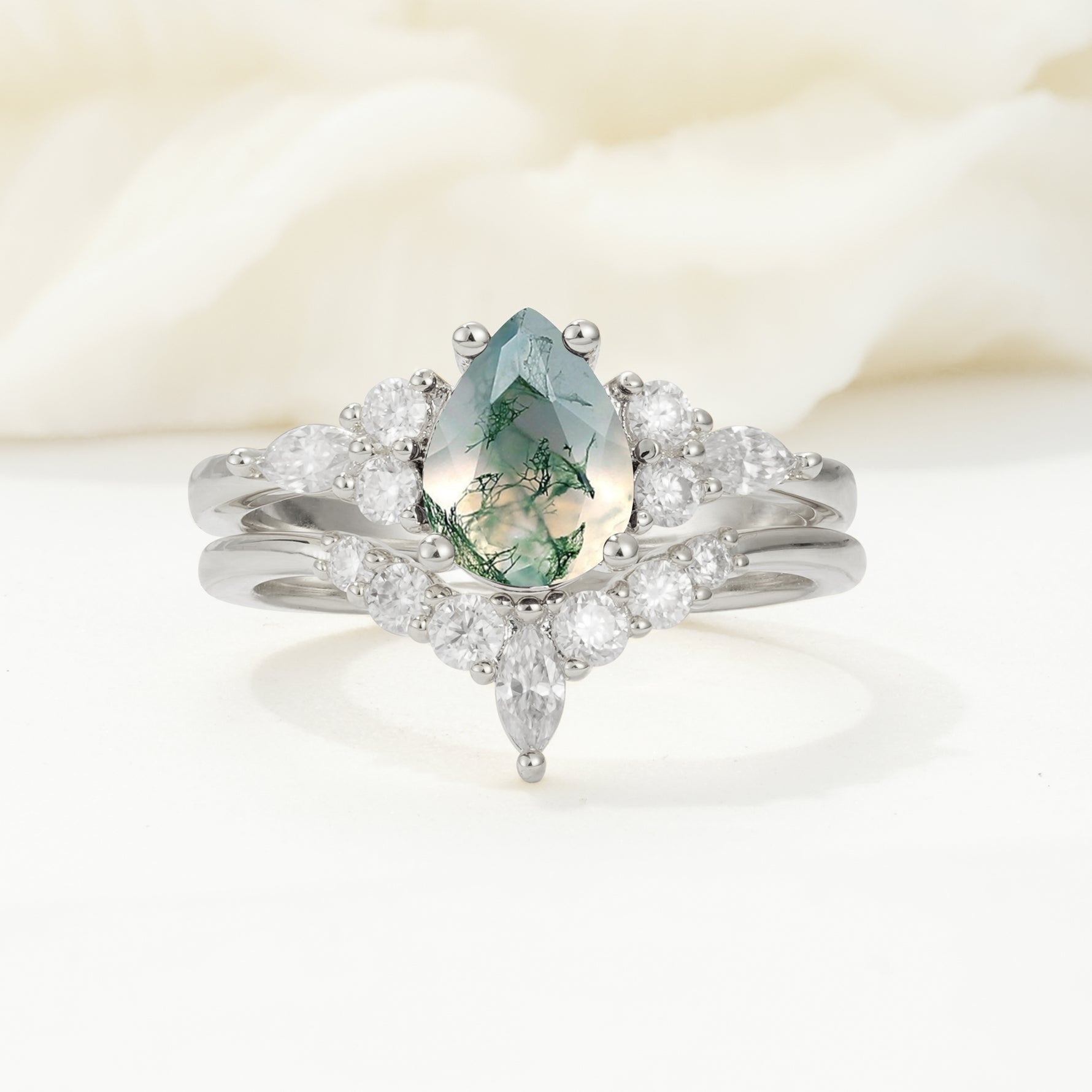 SR17103 Moss Agate Ring - Additional view