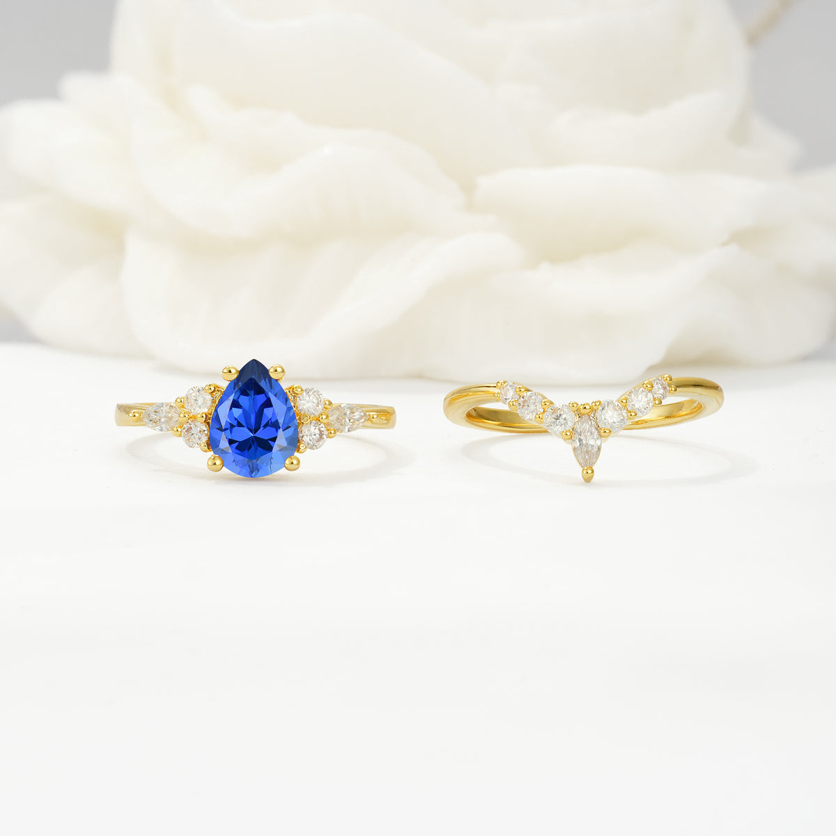 SR17103 Sapphire Ring - White-Gold