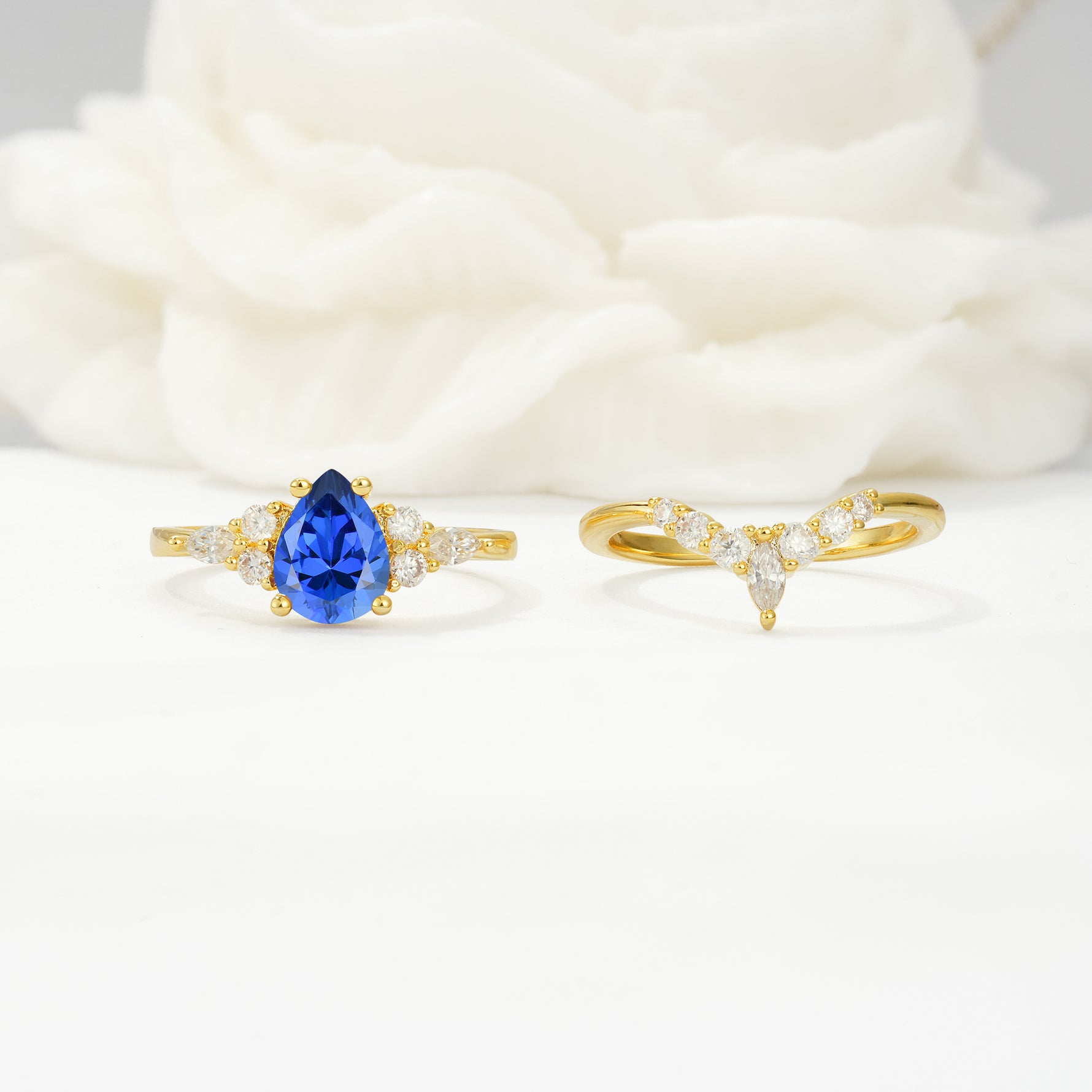 SR17103 Sapphire Ring - White-Gold