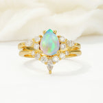 SR17103 Fire Opal Ring - Yellow-Gold