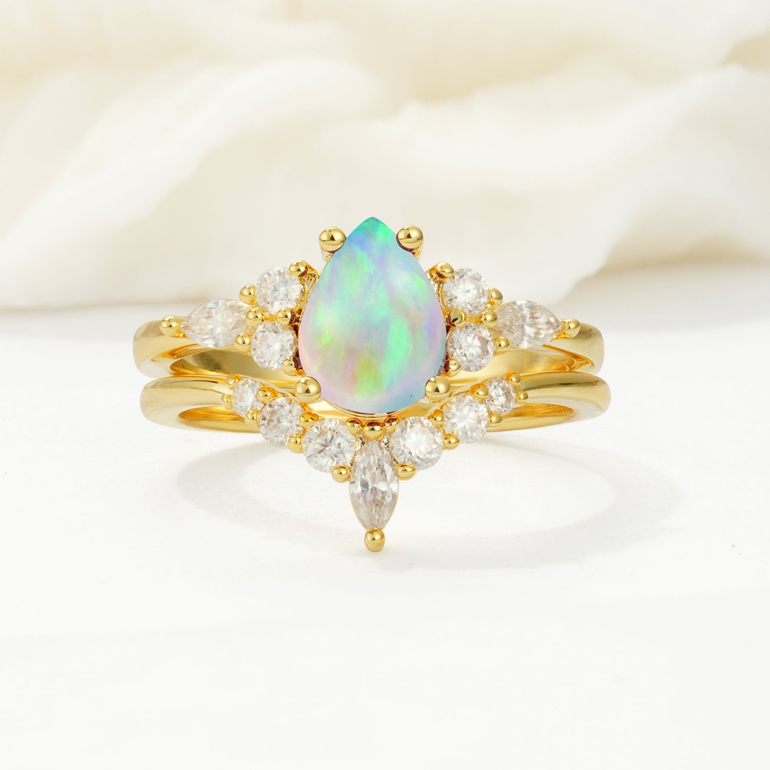 SR17103 Fire Opal Ring - Yellow-Gold