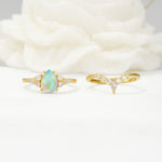 SR17103 Fire Opal Ring - White-Gold