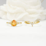SR17103 Citrine Ring - White-Gold