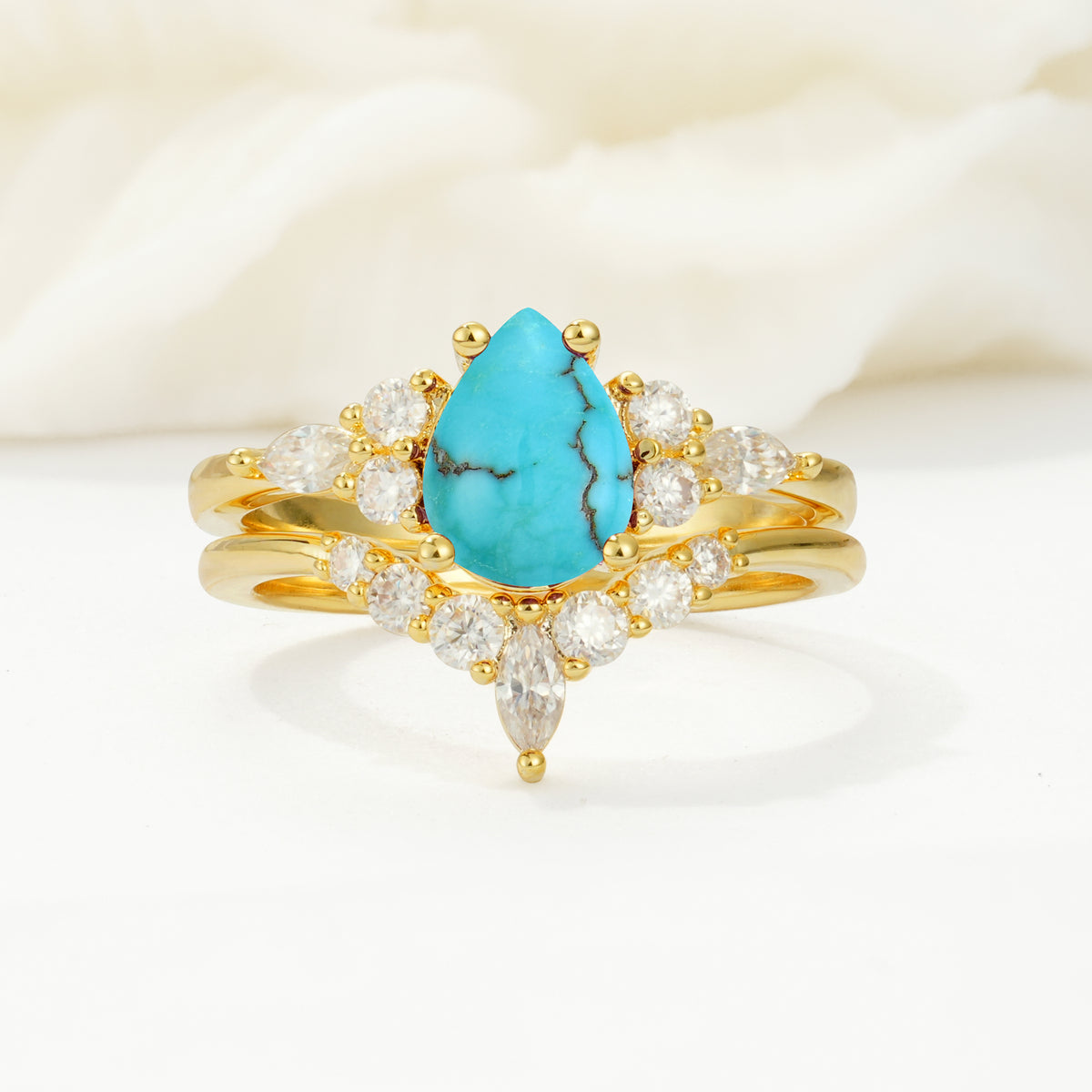 SR17103 Turquoise Ring - Yellow-Gold