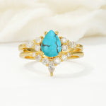 SR17103 Turquoise Ring - Yellow-Gold