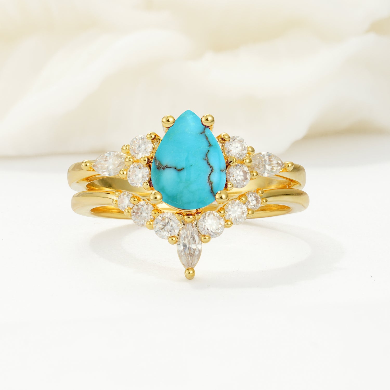 SR17103 Turquoise Ring - Yellow-Gold