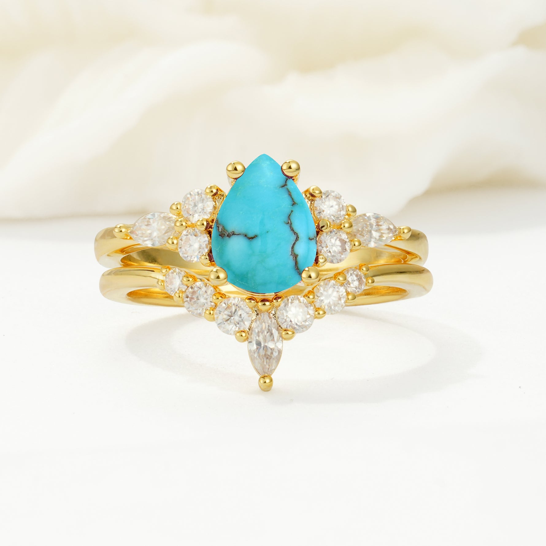 SR17103 Turquoise Ring - Yellow-Gold