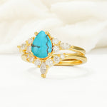 SR17103 Turquoise Ring - Rose-Gold