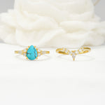 SR17103 Turquoise Ring - White-Gold