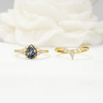 SR17103 Black Rutilated Quartz Ring - White-Gold