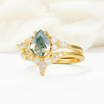 SR17103 Moss Agate Ring - Rose-Gold