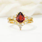 SR17103 Garnet Ring - Yellow-Gold