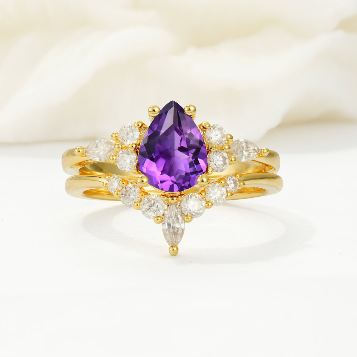 SR17103 Amethyst Ring - Yellow-Gold